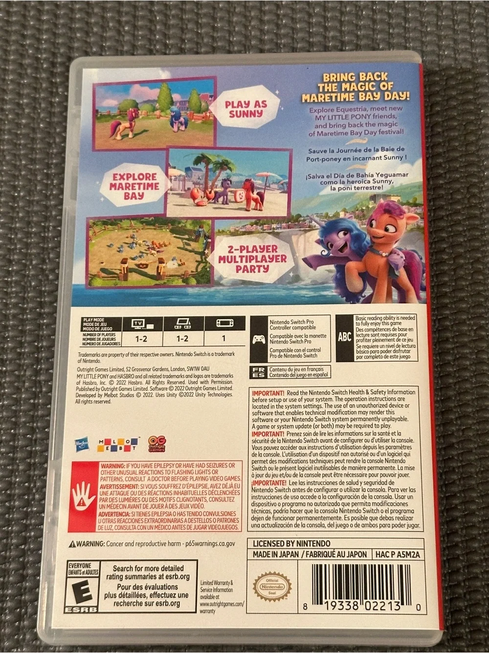 Nintendo switch My Little Pony -  Game with case